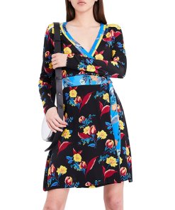 Diane von Furstenberg New Julian Long Sleeve Floral Wrap Dress