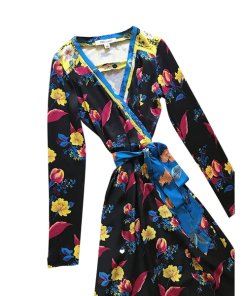Diane von Furstenberg New Julian Long Sleeve Floral Wrap Dress