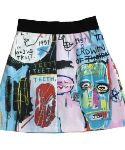 Alice + Olivia Riley Graffiti Print A-Line Mini Skirt