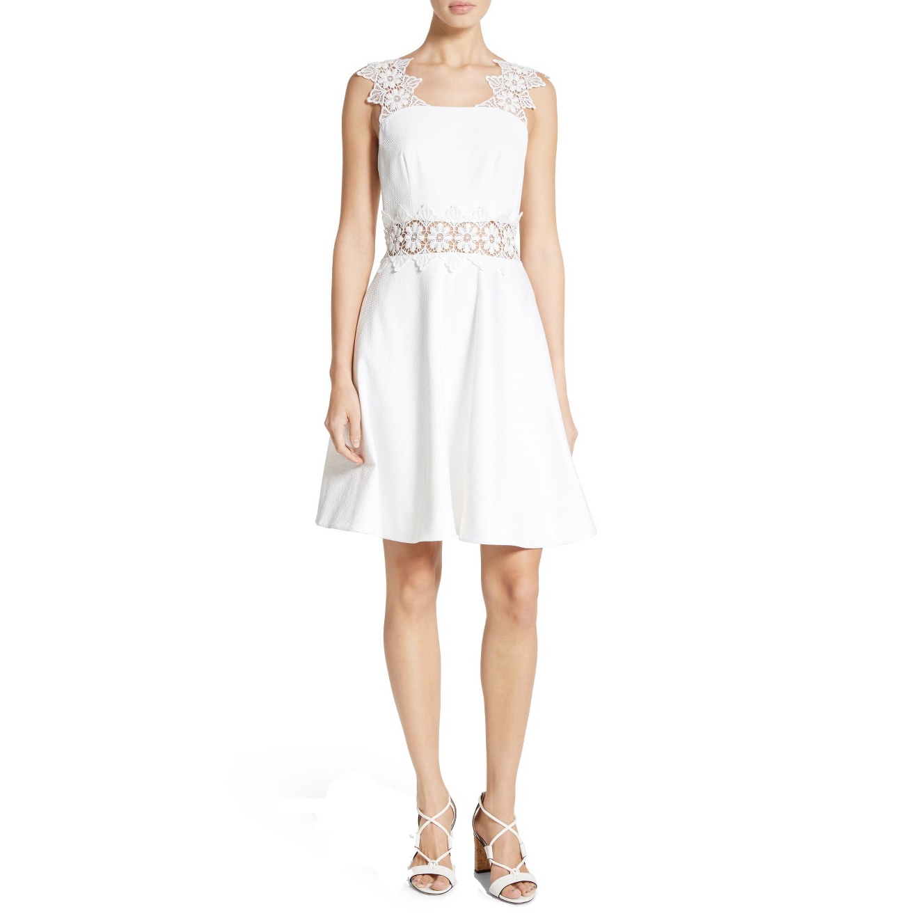 Ted Baker London Monaa Lace Trim A-Line Dress