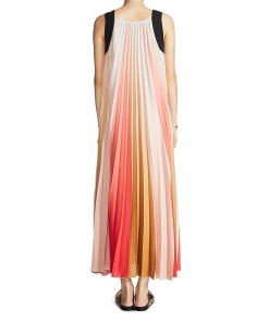 Maje Runina Ombré Pleated Maxi Dress