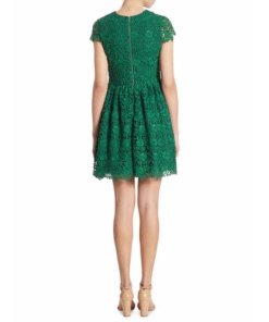 Alice + Olivia Gracia Cap-Sleeve Lace Dress