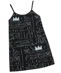 Alice + Olivia X Basquiat Emmie Printed Slip Dress