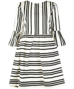 Alice + Olivia Augusta Striped Ruffle Sleeve Dress