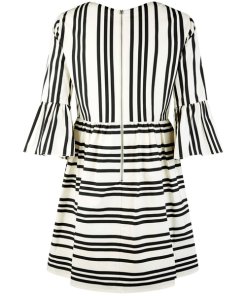 Alice + Olivia Augusta Striped Ruffle Sleeve Dress