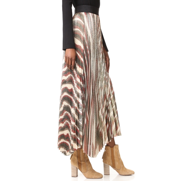 Alice + Olivia Maura Silk Sunburst Pleated SkirtAlice + Olivia Maura Silk Sunburst Pleated Skirt