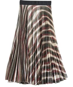 Alice + Olivia Maura Silk Sunburst Pleated Skirt