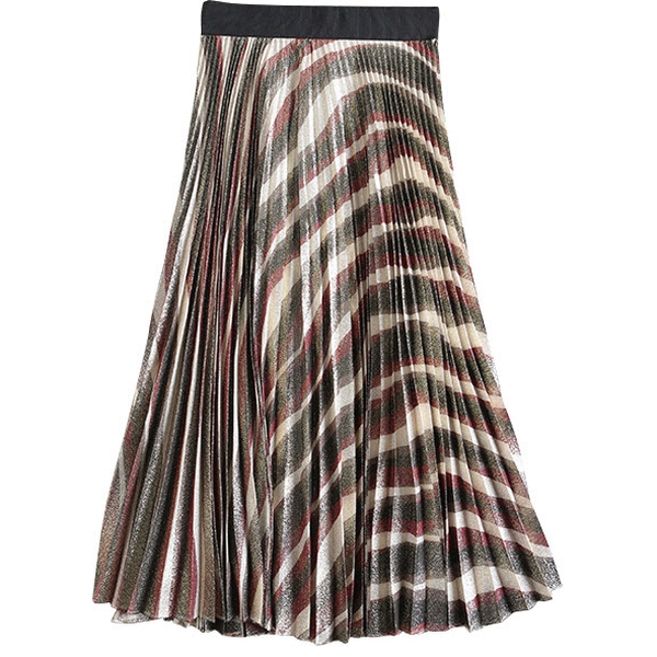 Alice + Olivia Maura Silk Sunburst Pleated Skirt