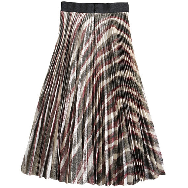 Alice + Olivia Maura Silk Sunburst Pleated Skirt