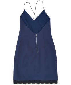 Alice + Olivia Leigh Lace Trim Low Cross-Back Dress