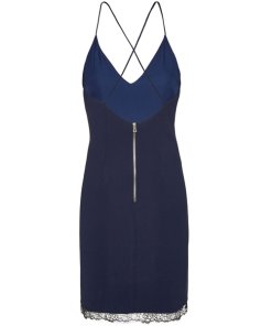 Alice + Olivia Leigh Lace Trim Low Cross-Back Dress