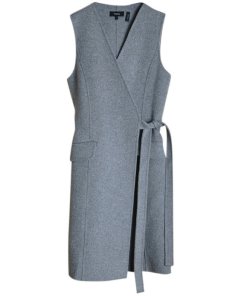 Theory Double-Face Wool-Cashmere Wrap Dress