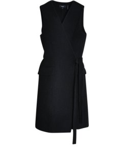 Theory Double-Face Wool-Cashmere Wrap Dress