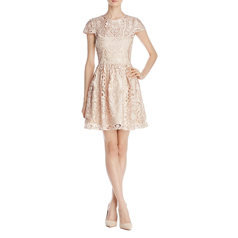 laser cut lace dress Refined Laser Cut Flower Bridal Lace Fabric main image 1