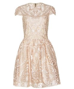 Alice + Olivia Gracia Cap-Sleeve Lace Dress