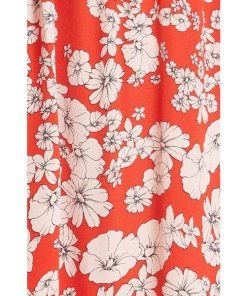 Rebecca Taylor Cherry Blossom Off-the-Shoulder Silk Dress