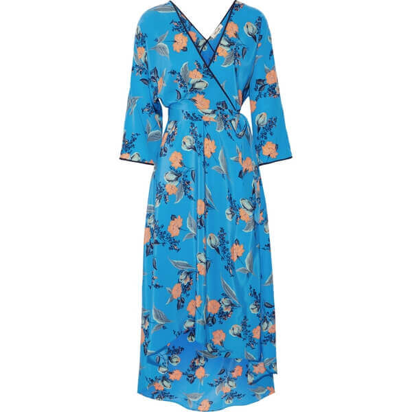 Diane von Furstenberg Asymmetric Floral Wrap Dress
