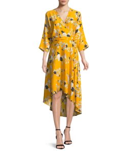 Diane von Furstenberg Asymmetric Floral Wrap Dress