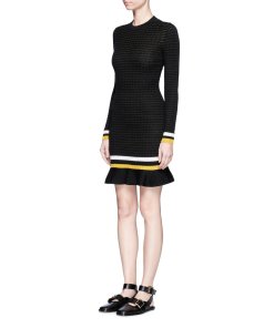 3.1 Phillip Lim Striped Ruffle Hem Knit Dress3.1 Phillip Lim Striped Ruffle Hem Knit Dress