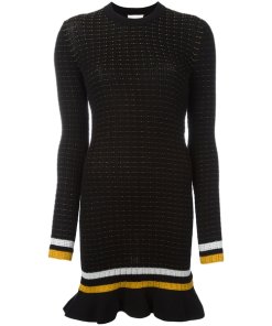 3.1 Phillip Lim Striped Ruffle Hem Knit Dress