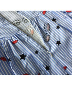 Vivetta Embroidered Collar Striped Cotton Dress