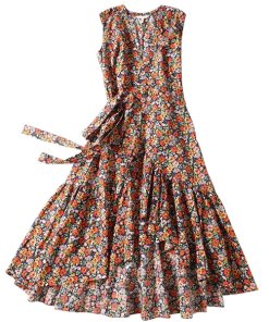Rebecca Taylor Moonlight Print Poplin Ruffle Wrap Dress
