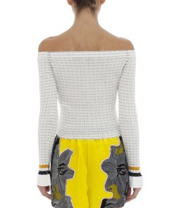 3.1 Phillip Lim Off-the-Shoulder Stripe Trim Sweater