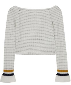 3.1 Phillip Lim Off-the-Shoulder Stripe Trim Sweater
