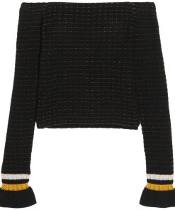 3.1 Phillip Lim Off-the-Shoulder Stripe Trim Sweater