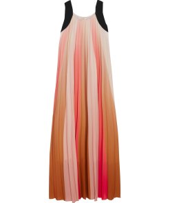 Maje Runina Ombré Pleated Maxi Dress