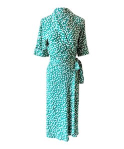 Ganni Dalton Short Sleeve Floral Wrap Dress