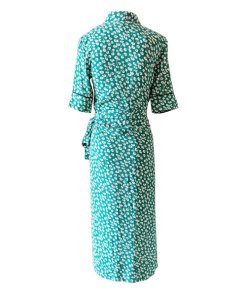 Ganni Dalton Short Sleeve Floral Wrap Dress