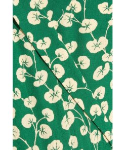Ganni Dalton Short Sleeve Floral Wrap Dress