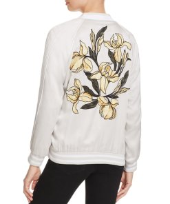 Equipment Kendrix Floral Back Silk Bomber Jacket