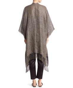 Brunello Cucinelli Linen Blend Fringe Cape