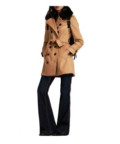 Burberry London Fur Collar Wool & Cashmere Coat