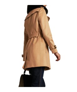 Burberry London Fur Collar Wool & Cashmere Coat