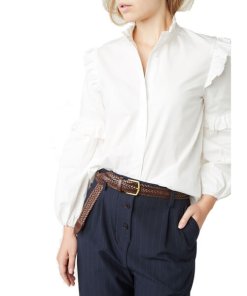 Maje Loutan Frilled Poplin Shirt