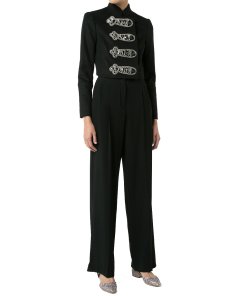 Alice + Olivia Josette Cropped Embellished Military Jacket