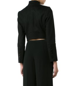 Alice + Olivia Josette Cropped Embellished Military Jacket