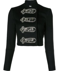 Alice + Olivia Josette Cropped Embellished Military Jacket