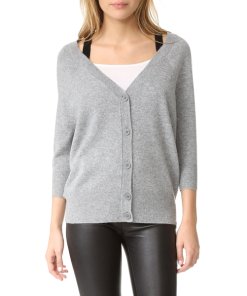 Theory Saline B. Cold-Shoulder Cashmere Cardigan