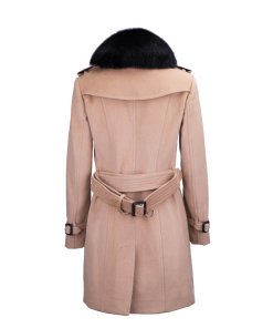 Burberry London Fur Collar Wool & Cashmere Coat