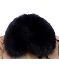 Burberry London Fur Collar Wool & Cashmere Coat