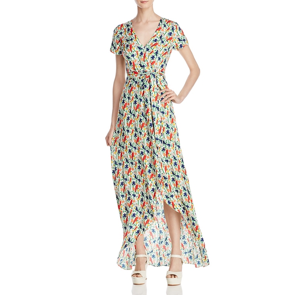Alice + Olivia Adrianna Bird Party Mock-Wrap Maxi Dress  evaChic