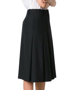 Vera Wang Pleated Wool-Blend Midi Skirt