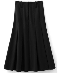 Vera Wang Pleated Wool-Blend Midi Skirt