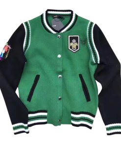 Maje Mat Contrast Sleeve Knit Bomber Jacket