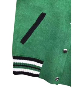 Maje Mat Contrast Sleeve Knit Bomber Jacket