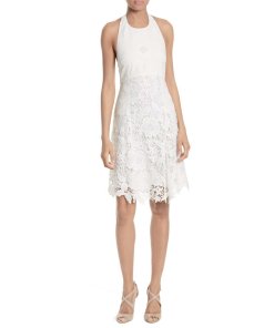 Alice + Olivia Susan Lace Halter Dress